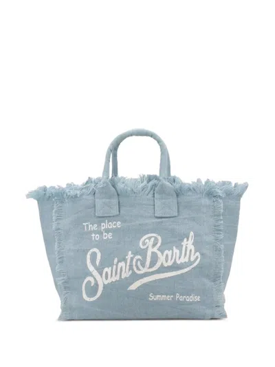 Mc2 Saint Barth Vanity Frayed-edge Tote Bag In Orange