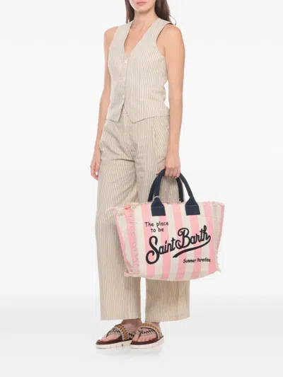 Mc2 Saint Barth Vanity Frayed-edge Tote Bag In Pink