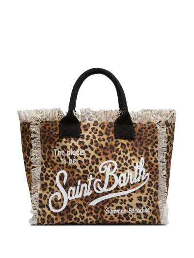 Mc2 Saint Barth Vanity Fringe Tote Bag In Brown