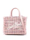 Mc2 Saint Barth Fringed Embroidered Tote Bag In Pink