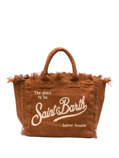 Mc2 Saint Barth Vanity Fringed Tote 0bag In Brown