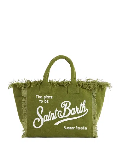 Mc2 Saint Barth Vanity Fringed Tote Bag In Green