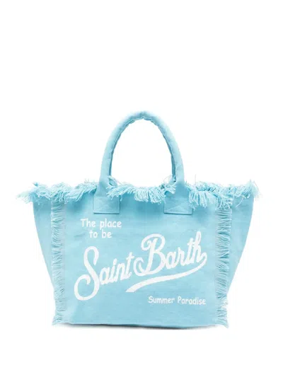 Mc2 Saint Barth Vanity Fringed-edge Tote Bag In Blue