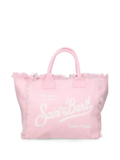 Mc2 Saint Barth Vanity Fringed-trim Tote Bag In Pink