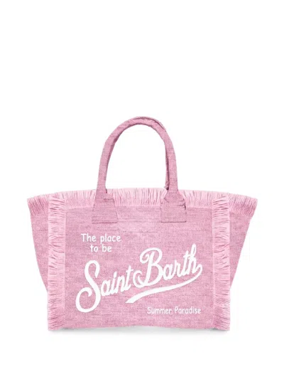Mc2 Saint Barth Vanity Fringe-trim Tote Bag In Pink