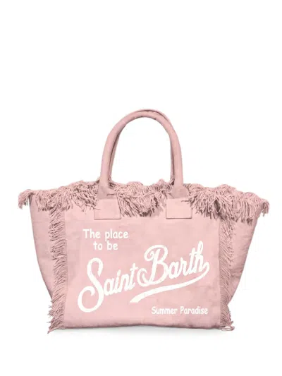 Mc2 Saint Barth Vanity Fringe-trim Tote Bag In Pink