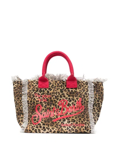 Mc2 Saint Barth Vanity Leopard-print Frayed Shoulder Bag In Animal Print