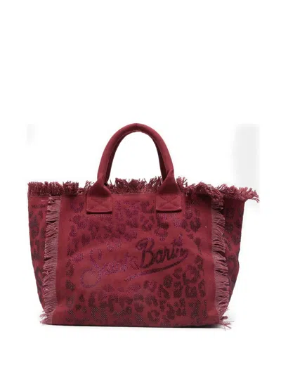 Mc2 Saint Barth Vanity Leopard-print Tote Bag In Red