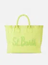 Mc2 Saint Barth Vanity Light Green Canvas Shoulder Bag In Green
