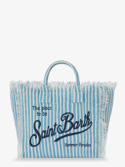 Mc2 Saint Barth Vanity Linen Shoulder Bag In Blue
