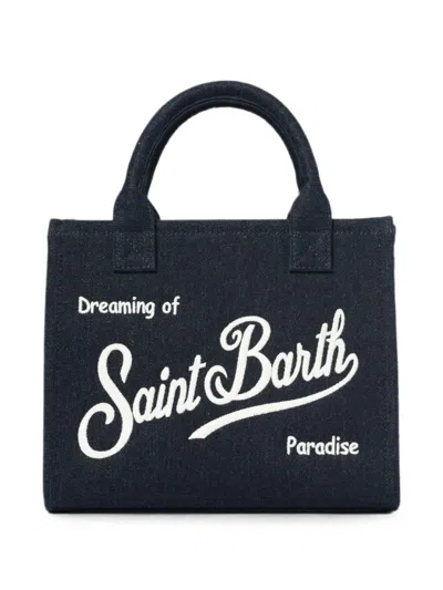 Mc2 Saint Barth Vanity Logo-embroidered Tote Bag In Blue