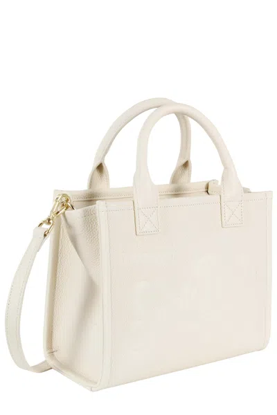 Mc2 Saint Barth Vanity Midi Bag In Textured Leather In White