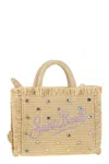 Mc2 Saint Barth Vanity Mini - Straw Effect Bag With Rhinestone Decorations