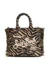 Mc2 Saint Barth Zebra-print Mini Felt Vanity Bag In Brown