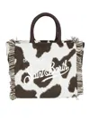 Mc2 Saint Barth Vanity Mini Felt Cow Handbag In Multi