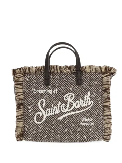 Mc2 Saint Barth Vanity Mini Herringbone-knit Tote Bag In Multi