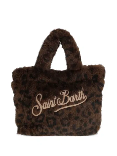 Mc2 Saint Barth Vanity Mini Leopard-print Faux-fur Tote Bag In Animal Print