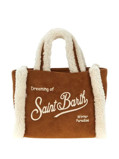 Mc2 Saint Barth Borsa Vanity Mini Shearling Marrone In Brown