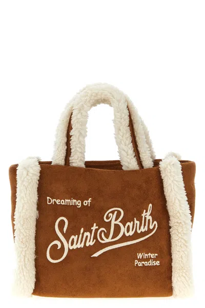 Mc2 Saint Barth 'vanity Mini Shearling' Handbag In Brown