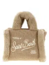 Mc2 Saint Barth Vanity Mini Shearling Rib Hand Bags Beige In Neutral