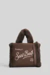 Mc2 Saint Barth Vanity Mini Shearling Ribb Tote In Brown