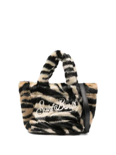 Mc2 Saint Barth 'vanity Mini Soft Fur' Animalier Bag  In Multi