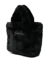 Mc2 Saint Barth 'vanity Mini Soft Fur' Tote Bag  In Black