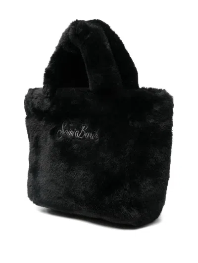 Mc2 Saint Barth 'vanity Mini Soft Fur' Tote Bag  In Black