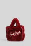 Mc2 Saint Barth Vanity Mini Soft Fur Tote In Red