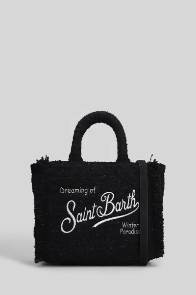 Mc2 Saint Barth Vanity Mini Tweed Tote In Black