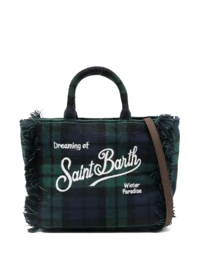 Mc2 Saint Barth "vanity" Mini Wool Tartan Handbag