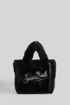 Mc2 Saint Barth Vanity Minisoft Fur  Tote In Black