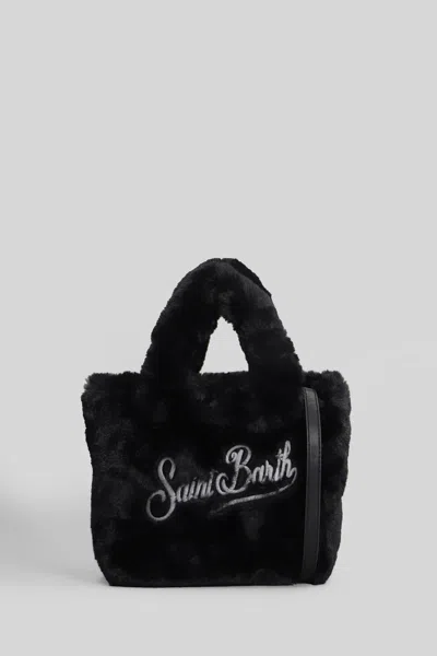 Mc2 Saint Barth Vanity Minisoft Fur  Tote In Black