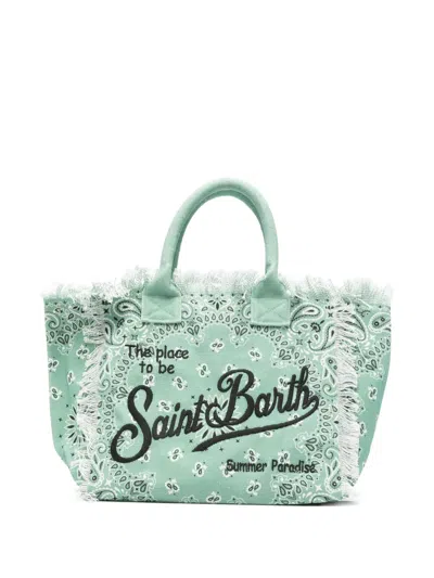 Mc2 Saint Barth Vanity Paisley-print Frayed Tote Bag In Gray