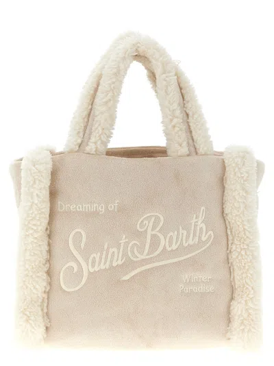 Mc2 Saint Barth Vanity Shearling Mini Handbag In Sand