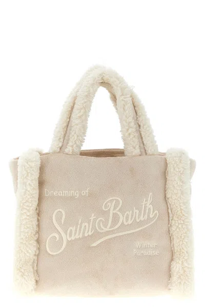 Mc2 Saint Barth 'vanity Shearling' Mini Handbag In Sand