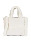 Mc2 Saint Barth Vanity Shearling-trim Mini Tote Bag In Neutral