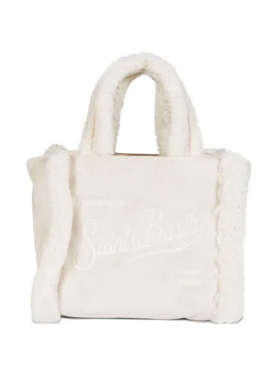 Mc2 Saint Barth Vanity Shearling-trim Mini Tote Bag In Neutral