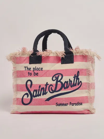 Mc2 Saint Barth Vanity Shoulder Bag In Ecru-rosa