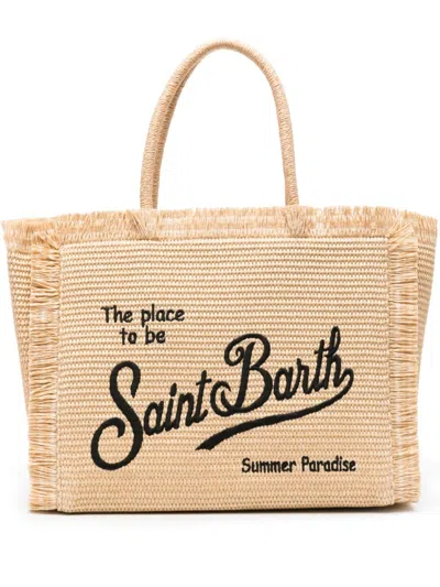 Mc2 Saint Barth Vanity Straw Tote Bag In Beige