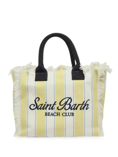 Mc2 Saint Barth Vanity Striped Frayed Shoulder Bag In Purple