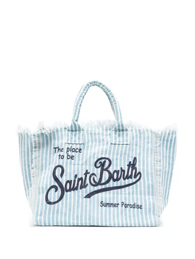 Mc2 Saint Barth Vanity Striped Frayed Tote Bag