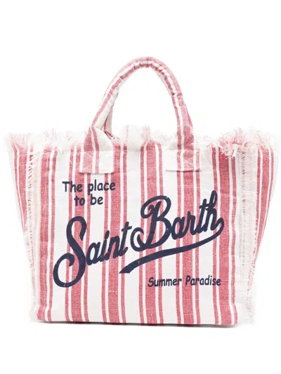 Mc2 Saint Barth Vanity Striped Frayed Tote Bag