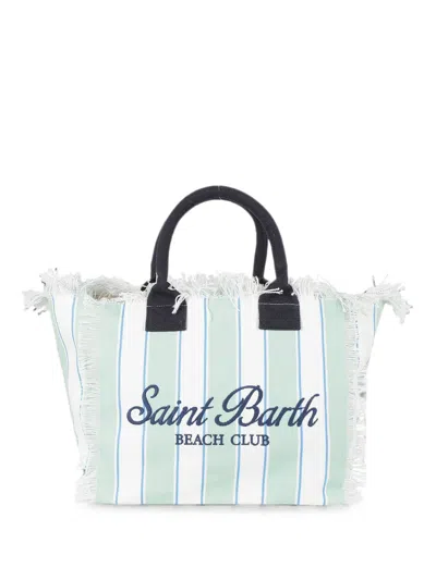Mc2 Saint Barth Vanity Striped Frayed Tote Bag In Multi