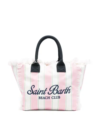 Mc2 Saint Barth Vanity Striped Tote Bag In Pink