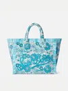 Mc2 Saint Barth Vanity Terry Shoulder Bag With Flower Print In Green