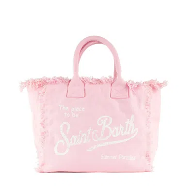 Mc2 Saint Barth Vanity Tote Bag In Pink Cotton Canvas