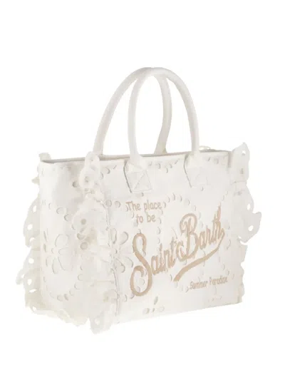 Mc2 Saint Barth Vanity Volant Ruffled Tote Bag In White