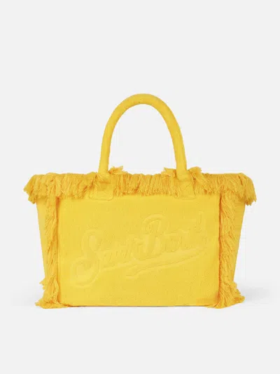 Mc2 Saint Barth Vanity Yellow Terry Shoulder Bag With Embossed Logo