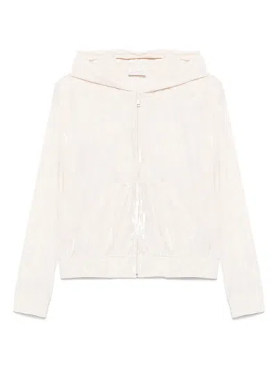 Mc2 Saint Barth Velvet Hoodie In White